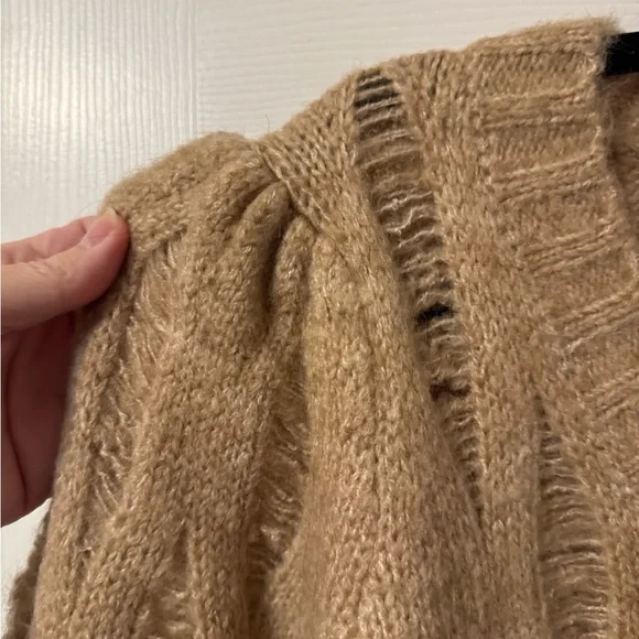 Astr Textured Tan V-Neck Sweater - Picture 3 of 6